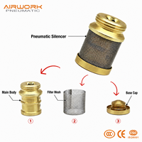 Silencieux pneumatique en laiton pour buse à huile, silencieux d'échappement d'air G1/4, réduction du bruit, compatible industriel avec Danfoss
