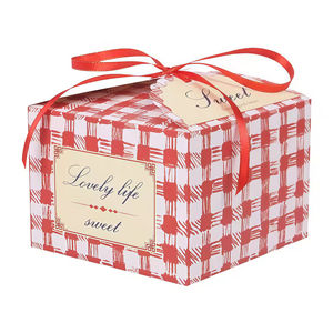 Bulk Custom Printed Logo Box Reusable <strong>Gift</strong> Card Boxes Cute Exquisite Food Wrapping Box with Ribbon for Birthday Wedding Parties - Product Image 1