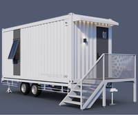 Maison mobile préfabriquée en acier modulaire sur roues, maison mobile avec remorque