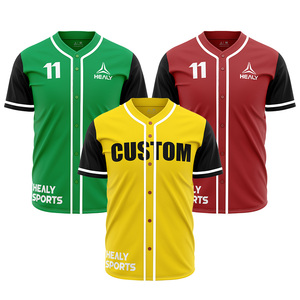 Grosir Seragam Bisbol Polos Kaus Bisbol Kustom Kaus Bisbol Kerah V Bordir - Product Image 1