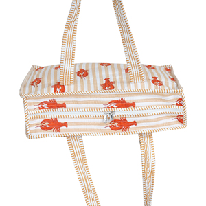 Canvas Tote <b>Bag</b> With Lobster Print Stripes Open Top Shopping <b>Bag</b> All Seasons Women's Style - Product Image 6