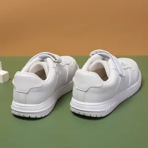 Çocuk kalın soled aşınmaya dayanıklı spor ayakkabı erkek kaymaz nefes spor salonu ayakkabısı kız moda trendi küçük beyaz ayakkabı