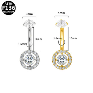 Anneau de nombril en forme de larme 10 mm en alliage de titane G23, bijoux de piercing tendance pour femmes - Product Image 4