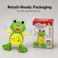 Jouet grenouille musicale interactive et lumineuse, écologique, pour enfants de 3 ans et plus, idéal comme cadeau d'anniversaire pour tout-petits.