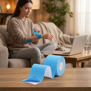 Cinta de Kinesiología Resistente al Agua de 7.5cm*5m para Rodilla y <span class=keywords><strong>Muslo</strong></span>, Cinta Deportiva Elástica para Soporte Muscular - Product Image 1