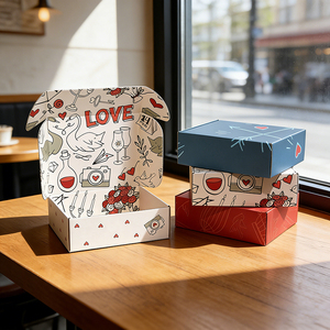 Boîtes d'expédition pliantes fantaisie en gros, boîtes en papier pour courrier, emballage en carton ondulé, boîte cadeau - Product Image 2