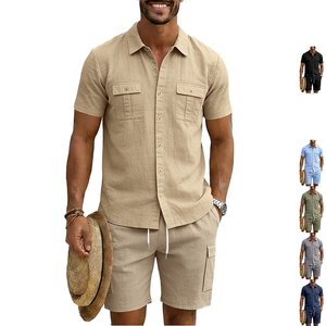 T-shirt ample tricoté à manches courtes de couleur unie pour homme, idéal pour les vacances, collection été 2026 (vente en gros) - Product Image 1