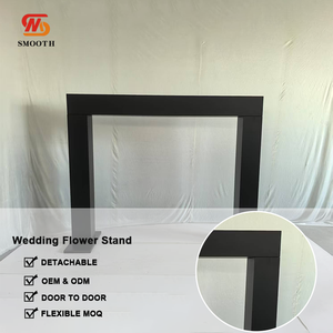 ขาตั้งดอกไม้สี่เหลี่ยมสแตนเลสคุณภาพสูง LEDA ตกแต่งงานแต่งงานและงานอีเว้นท์อย่างหรูหรา สไตล์หรูหรา - Product Image 2