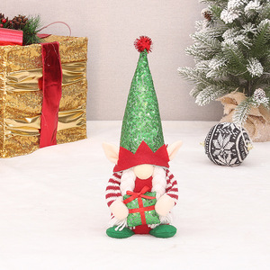 Figurine d'elfe de Noël avec chapeau à paillettes, décoration de gnome, ornement de salon, style scandinave réutilisable - Product Image 2