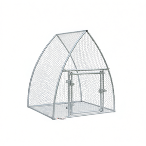 Jaula para conejos de acero galvanizado de 39.4x41.3x47.2 pulgadas con techo arqueado, jaula exterior para mascotas, duradera, para razas pequeñas, color plateado - Product Image 1