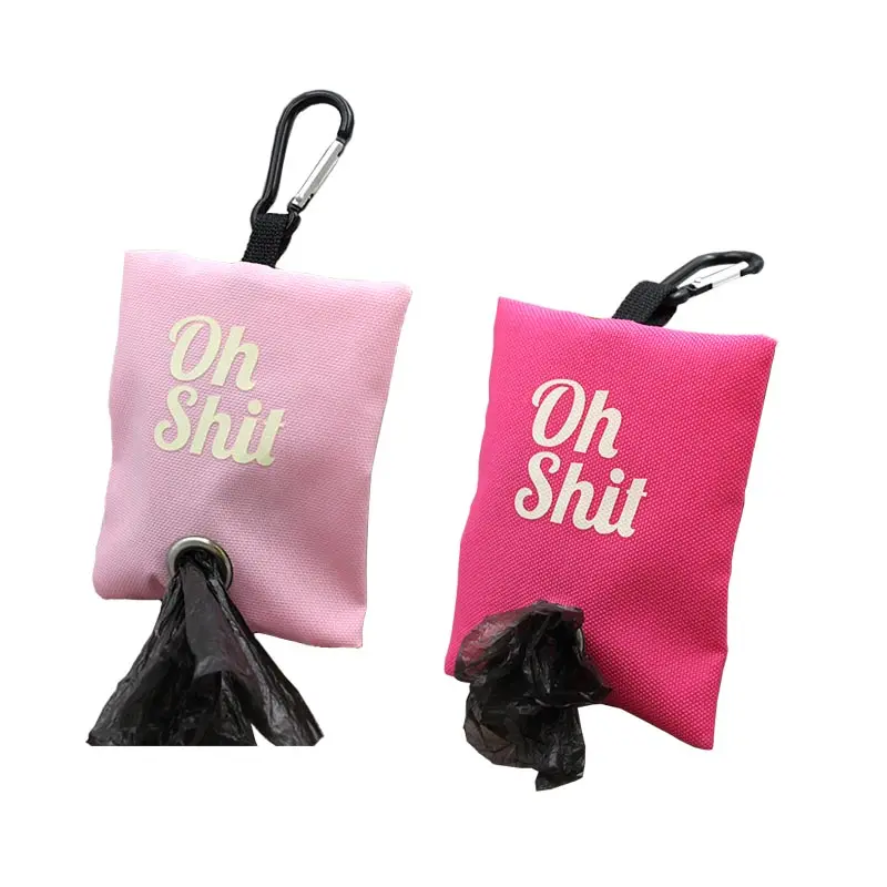Suporte portátil para saco de cocô de cachorro, dispensador de saco de cocô de cachorro com alça, com impressão de logotipo personalizado