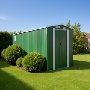 Casetta da giardino in acciaio zincato verde 75.6x271.3x87.8 pollici, struttura a telaio per uso esterno - Product Image 2