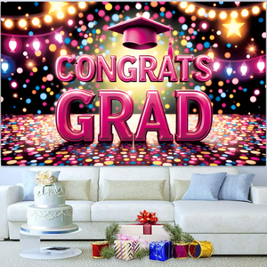 Bán Buôn Cao Cấp Nền Màu Hồng Trang Trí Biểu Ngữ Cho Tốt Nghiệp Đảng Xách Tay Tốt Nghiệp Mùa Trang Trí Nguồn Cung Cấp - Product Image 4