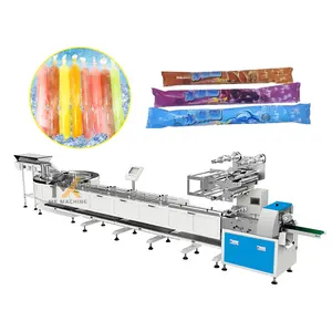 Fully automatic bagged popsicle packing machine auto turntable feeding packing line