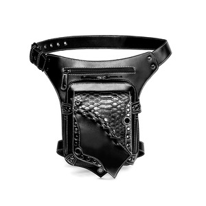 Unisex Steampunk Waist <b>Bag</b> PU Material Tactical Leg <b>Bag</b> Zipper Outdoor <b>Patchwork</b> Biker Riding Tool Zipper Leg <b>Bag</b> Logo for Men - Product Image 1