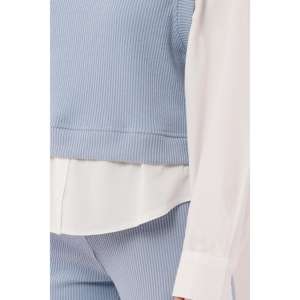 Conjunto de suéter de manga larga azul para mujer, dos piezas, al por mayor - Product Image 5