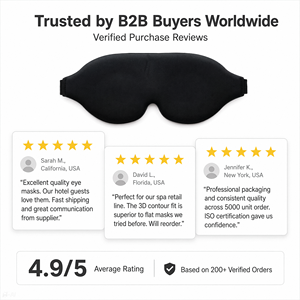 Masque oculaire 3D doux de haute qualité, élastique, occultant la lumière, en éponge haute densité, pour un sommeil réparateur – Vente chaude transfrontalière - Product Image 4