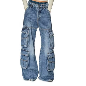 Jeans Cargo Personalizzati 1996 D-<span class=keywords><strong>Sire</strong></span> 0nlax, Stile Vintage Classico, Vita Bassa, Gamba Larga con Tasche per Donna - Product Image 2