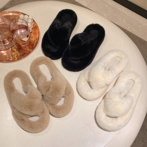 Zapatillas de Casa de invierno cálidas de moda de piel sintética esponjosa para mujer - Product Image 5