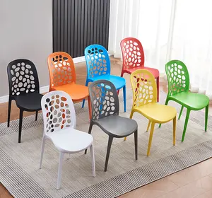 Fabrika toptan renkli istiflenebilir plastik yemek sandalyeleri restoran otel sandalye