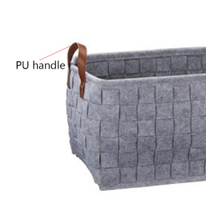 Grandi dimensioni Fatti A Mano pieghevole <span class=keywords><strong>feltro</strong></span> tessuto cestino di immagazzinaggio con la maniglia DELL'UNITÀ di elaborazione - Product Image 5
