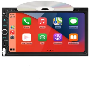 Double Din DVD Car Stereo Carplay Android Auto 6.95 Inch Touch Screen Car Audio Radio FM AM DSP 30-Band EQ Mirror Link