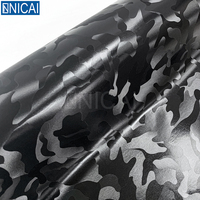Hot Shadow Ghost Pattern Car Film Black Sliver Gold Matte Glossy Car Wrap Sticker Car Vinyl Wrap Film