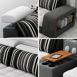 Muebles de sala moderno popular de ocio adulto <span class=keywords><strong>L</strong></span> apartamento en forma de U de 7 plazas esquina transversal tejido de lino de sofás para casa - Product Image 3