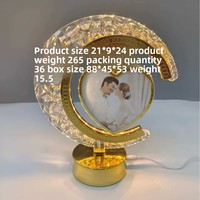 Lampe LED pour cadre photo en forme de lune, éclairage intégré, lampe de bureau double usage, miroir, veilleuse décorative créative pour