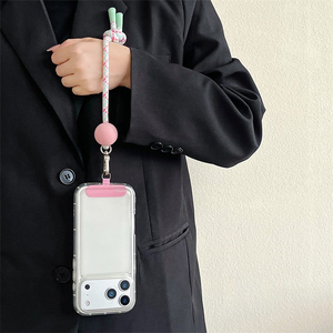 Correa de muñeca antipérdida con cordón corto con nudo de bola, cuerda de mano universal para teléfono y cámara, colgante para bolso, cadena duradera - Product Image 3