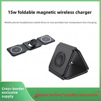 Chargeur sans fil magnétique empilable 15W 70% avec port TYPE-C, support de charge rapide trois-en-un pour iPhone 17, écouteurs et montre
