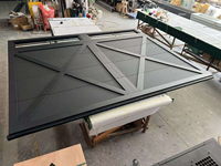 Fabricant Porte de garage moderne Chêne blanc américain Bois massif Perspective Fenêtres Surface finie pour villa