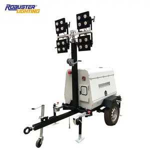 9M Manual Lighting Plant Diesel Generator Portable Trailer Led Light Tower