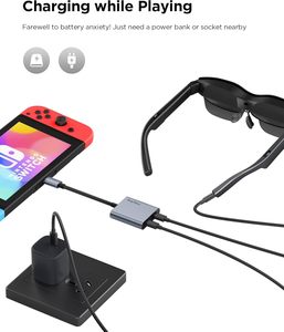 Adaptador <span class=keywords><strong>de</strong></span> Carga para <span class=keywords><strong>Gafas</strong></span> RayNeo USB-C para ROG Ally, <span class=keywords><strong>PS4</strong></span>/5, Xbox, Mac Mini, Laptop - 100W PD, Compatible con 4K 60Hz - Product Image 3