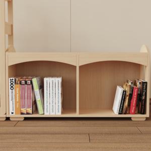 Libreria per <span class=keywords><strong>bambini</strong></span> in legno massello, scaffale a forma di castello con contenitore, espositore per libri da terra indipendente per angolo lettura in cameretta - Product Image 4
