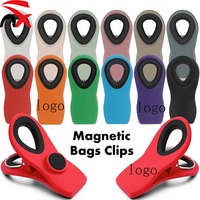 Clips de sac personnalisés avec logo, clips magnétiques multicolores en PP pour la conservation des aliments, avec fermeture hermétique pour les aliments, les collations et le réfrigérateur