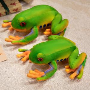 Juguetes de Peluche de Rana Realista de 10 Pulgadas, Rana Verde de Peluche, Criaturas de la Naturaleza, Bordado de Logotipo Personalizado - Product Image 4