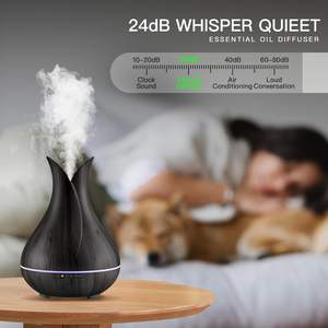 Humificador ultrasónico de aceites esenciales de 400 ml, diseño de florero con acabado de madera, difusor inteligente de vapor frío para el hogar, ¡en oferta! - Product Image 4