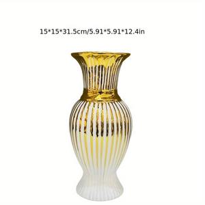 Vaso moderno da tavolo in ceramica oro vaso di fiori di lusso e vasetto regalo per la casa soggiorno tavolo da pranzo arredamento mobili Desktop - Product Image 6