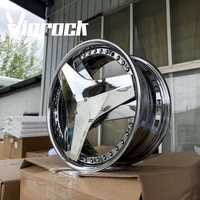 Rueda Forjada Personalizada de 3 Radios Cromada de 19 20 21 22 Pulgadas 5x112 5x120 5x114.3 Compatible con Mercedes Benz BMW Audi Tesla Honda Toyota