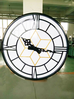 Grande horloge à un seul visage en métal analogique pour l'extérieur de taille personnalisée et de style personnalisé avec calibrage de l'heure par satellite et éclairage de nuit