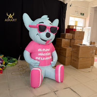 Mascotte géante carrée gonflable en forme de souris de dessin animé pour la décoration, ballon personnalisé gonflable en forme de personnage