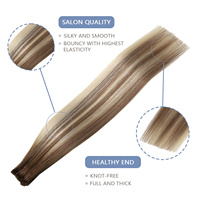 Extensions de cheveux Genius Tape à double trame, faciles et confortables à poser, légères, pouvant être séchées au sèche-cheveux, coiffées à la chaleur et teintes