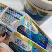 Étiquettes personnalisées pour flacons de compléments alimentaires médicaux, autocollants en vinyle brillant imperméables à l'eau avec effet holographique laser pour le secteur médical