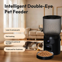 Elecpet pemberi makan hewan peliharaan cerdas, Dispenser makanan kucing otomatis 6L bertenaga AI dengan kontrol aplikasi pelacakan Laser 3 dalam 1 kamera 1080P 2