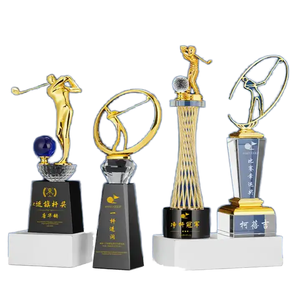 Troféus de Golfe Personalizados em Cristal Óptico K9 para Atacado – Melhores Prêmios em Branco para Vencedores e Lembranças de Golfe - Product Image 1