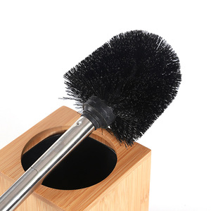 Bamboo eco-friendly toilet, bathroom seat with lid, no dead angles, bamboo toilet brush <b>set</b> - Product Image 2