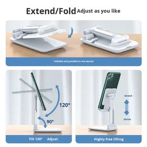 Support <span class=keywords><strong>de</strong></span> téléphone portable Support <span class=keywords><strong>de</strong></span> <span class=keywords><strong>tablette</strong></span> Suivi intelligent Conception pliable Logo personnalisable pour diffusion en direct paresseux - Product Image 5