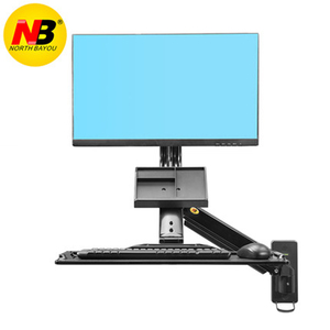 Có thể điều chỉnh mb32 Wall Mount Workstation dễ dàng-to-sử dụng khí mùa xuân cánh tay 19-27 inch màn hình chủ nhôm bàn phím khay ngồi đứng - Product Image 5