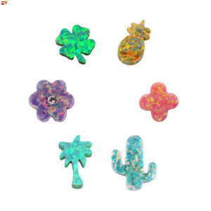 Nouveauté 2026 : Bijoux tendance en forme de fleur, pendentif trèfle, <span class=keywords><strong>opale</strong></span> synthétique, diverses formes et couleurs, breloques <span class=keywords><strong>opale</strong></span> percées - Product Image 1